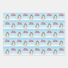 Niedlicher Cartoon Pinguin Frohe Weihnachten Geschenkpapier Set