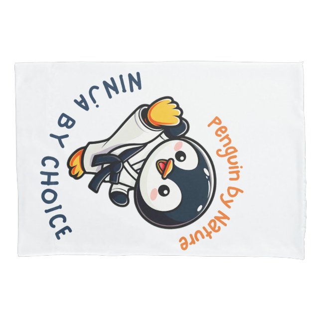 Niedlicher Cartoon Pinguin Karate Martial Arts Kissenbezug (Vorderseite-Links)