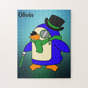 Niedlicher Cartoon Pinguin leicht aquamariner Smar Puzzle