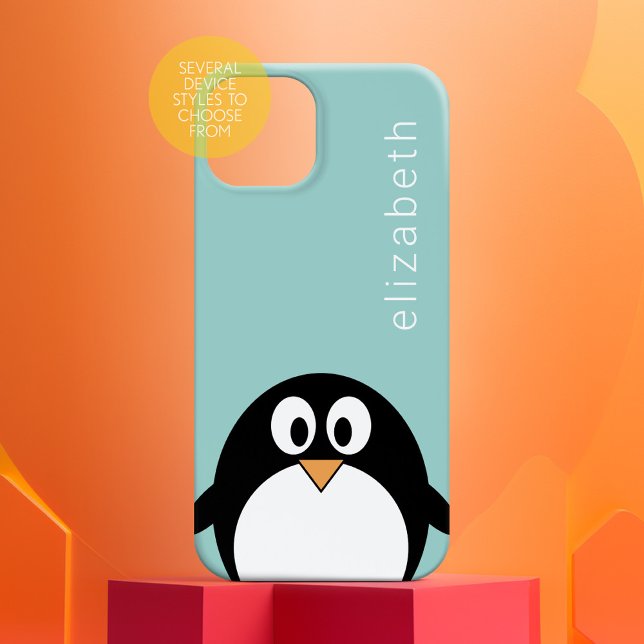 Niedlicher Cartoon Pinguin Pastel Aquamarin Blue M Case-Mate iPhone Hülle (Von Creator hochgeladen)