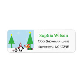 Niedlicher Cartoon Pinguin Reindeer Spaß Winter