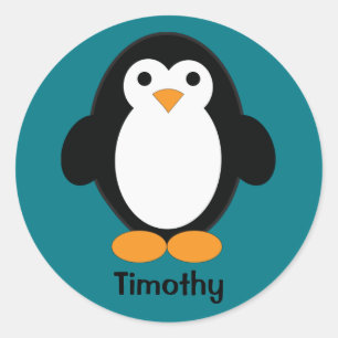 Niedlicher Cartoon Pinguin Runder Aufkleber