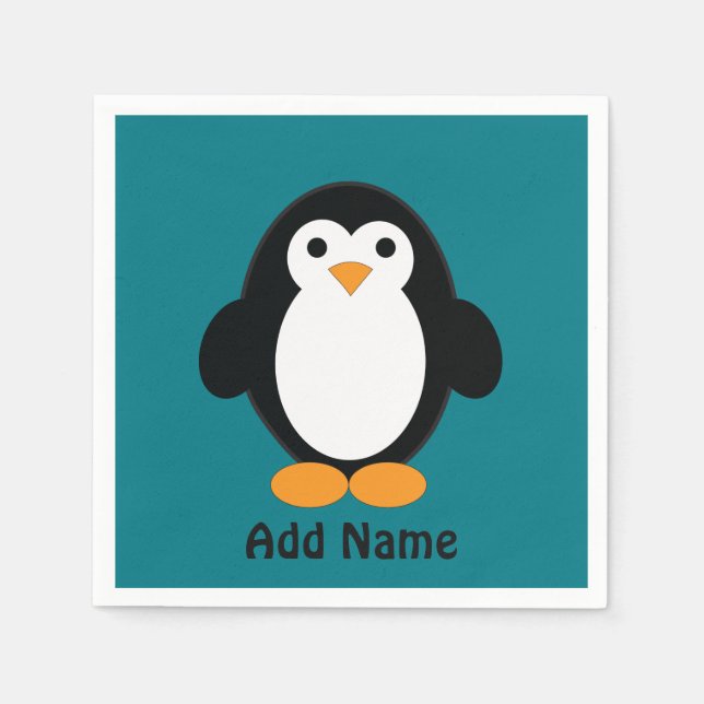 Niedlicher Cartoon Pinguin Serviette (Vorderseite)