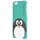 niedlicher Cartoon Pinguin smaragdfarben und schwa Uncommon iPhone Hülle (Rückseite Links)