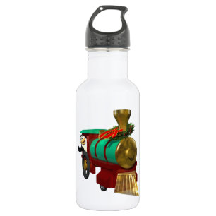 Niedlicher Cartoon Pinguin und Weihnachtszug Edelstahlflasche
