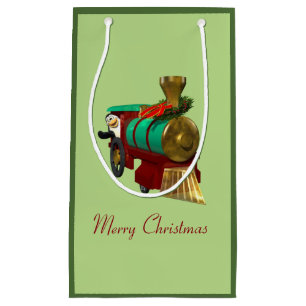 Niedlicher Cartoon Pinguin und Weihnachtszug Kleine Geschenktüte