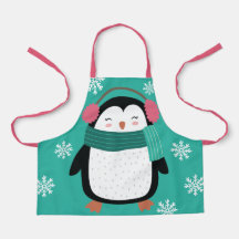 Niedlicher Cartoon Pinguin Winter Schneeflocken We
