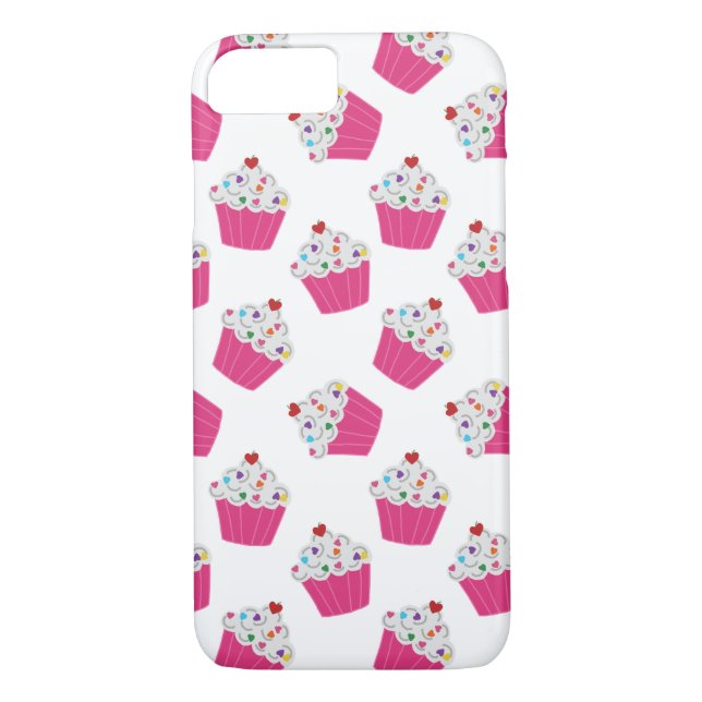 Niedlicher Cartoon Pink Cupcake Sprinkles Muster Case-Mate iPhone Hülle (Rückseite)