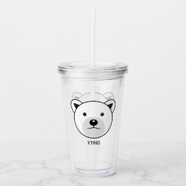 Niedlicher Cartoon Polar Bear Acryltrinkbecher