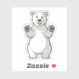 Niedlicher Cartoon Polar Bear Arctic Animal Design Aufkleber