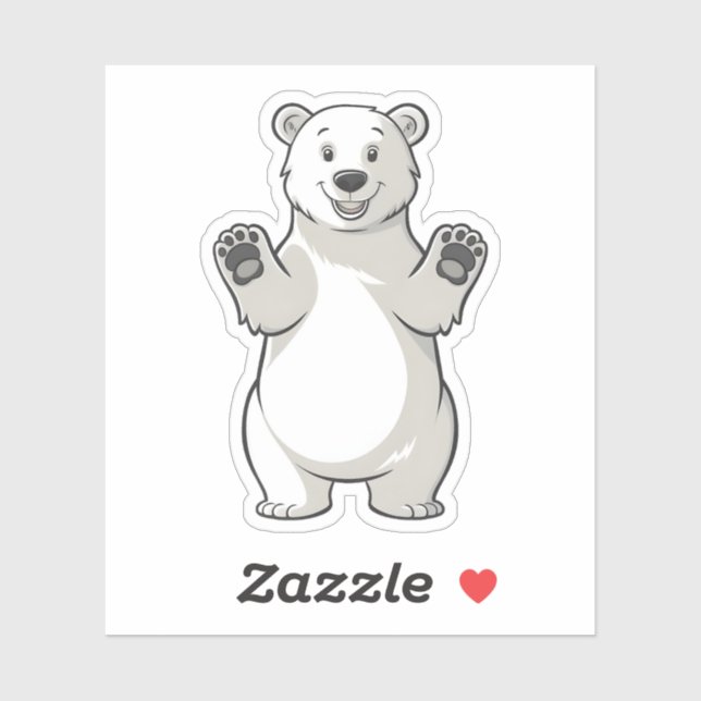 Niedlicher Cartoon Polar Bear Arctic Animal Design Aufkleber (Blatt)