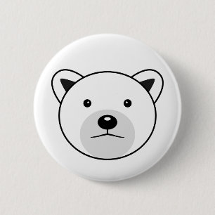 Niedlicher Cartoon Polar Bear Button