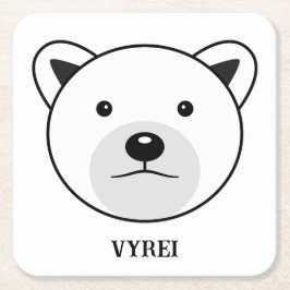 Niedlicher Cartoon Polar Bear Rechteckiger Pappuntersetzer