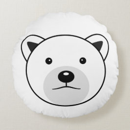 Niedlicher Cartoon Polar Bear Rundes Kissen