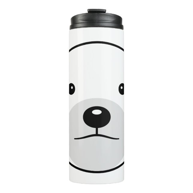 Niedlicher Cartoon Polar Bear Thermosbecher (Vorderseite)