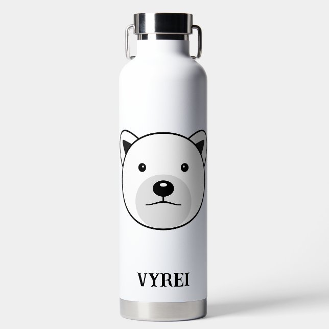 Niedlicher Cartoon Polar Bear Trinkflasche (Vorderseite)