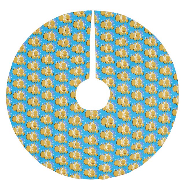 Niedlicher Cartoon Polyester Weihnachtsbaumdecke (Vorderseite)