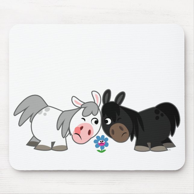 Niedlicher Cartoon Ponies Standoff Mousepad (Vorne)