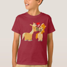Niedlicher Cartoon Ponys in Liebe Kinder T - Shirt
