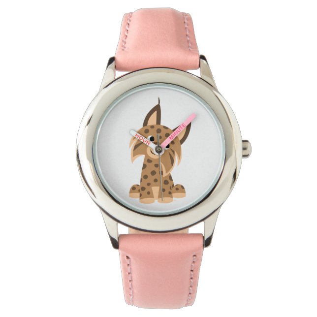Niedlicher Cartoon Prankings Lynx Watch Armbanduhr (Vorderseite)
