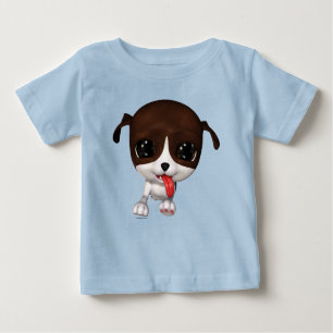 Niedlicher Cartoon Puppy Blue Baby T - Shirt