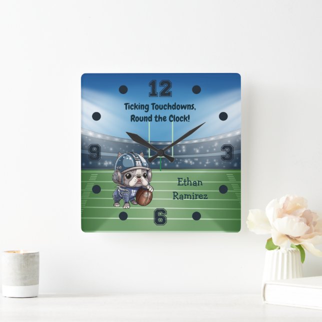 Niedlicher Cartoon Quadratische Wanduhr (Zuhause)