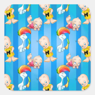 niedlicher Cartoon Quadratischer Aufkleber