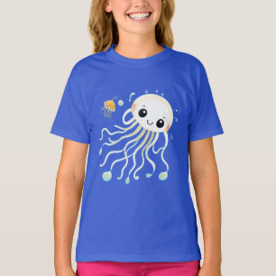 Niedlicher Cartoon-Qualle mit einem milden Gesicht T-Shirt