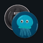 Niedlicher Cartoon Quallen im blauen Ozean Flaschenöffner<br><div class="desc">Niedliche Quallen zeichnend. Design im Cartoon. Offener Verschluss für Babyflaschen. Geschenkidee für Kinder.</div>