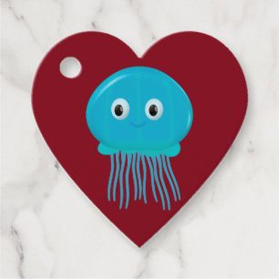 Niedlicher Cartoon Quallen im blauen Ozean Geschenkanhänger