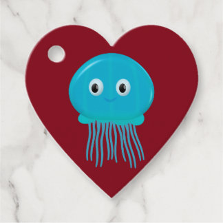 Niedlicher Cartoon Quallen im blauen Ozean Geschenkanhänger