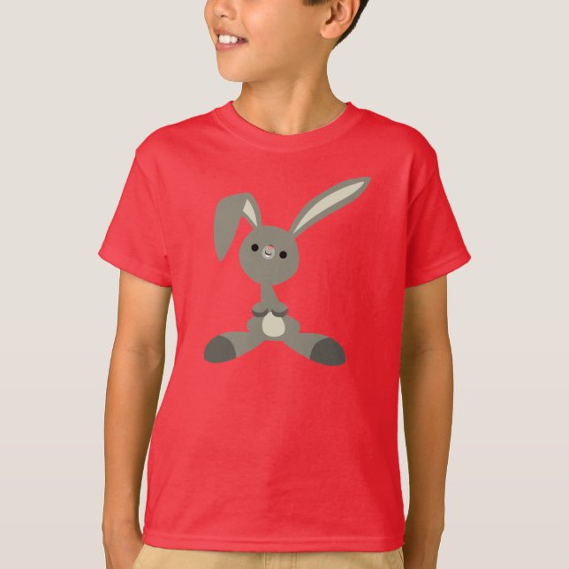 Niedlicher Cartoon Rabbit Children T - Shirt (Vorderseite)
