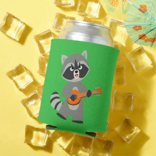 Niedlicher Cartoon Raccoon Banjo kann kühlen Dosenkühler