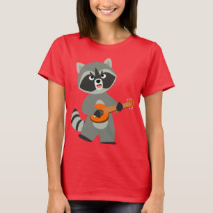 Niedlicher Cartoon Raccoon Banjo T - Shirt