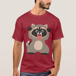Niedlicher Cartoon Raccoon, der die Zunge heraushä T-Shirt