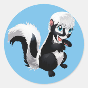 Niedlicher Cartoon Raccoon Runder Aufkleber