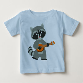 Niedlicher Cartoon Raccoon Spielen Banjo Baby T - T-shirt