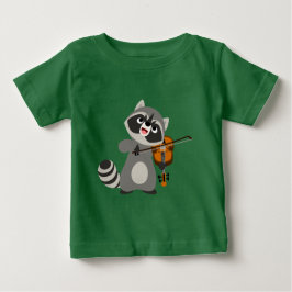 Niedlicher Cartoon Raccoon Violine Baby T - Shirt