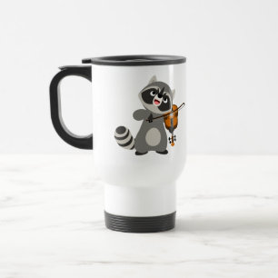 Niedlicher Cartoon Raccoon Violine Tasse