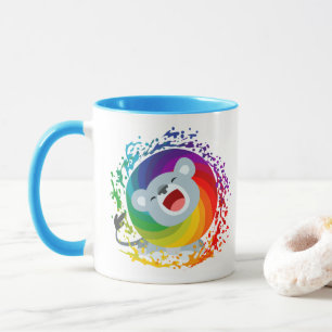 Niedlicher Cartoon Rainbow White Lion Tasse