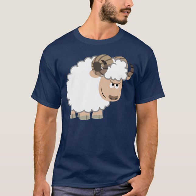 Niedlicher Cartoon Ram T - Shirt (Vorderseite)