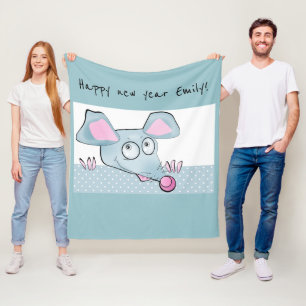 Niedlicher Cartoon Ratte Maus Neujahr 2020 Symbol Fleecedecke
