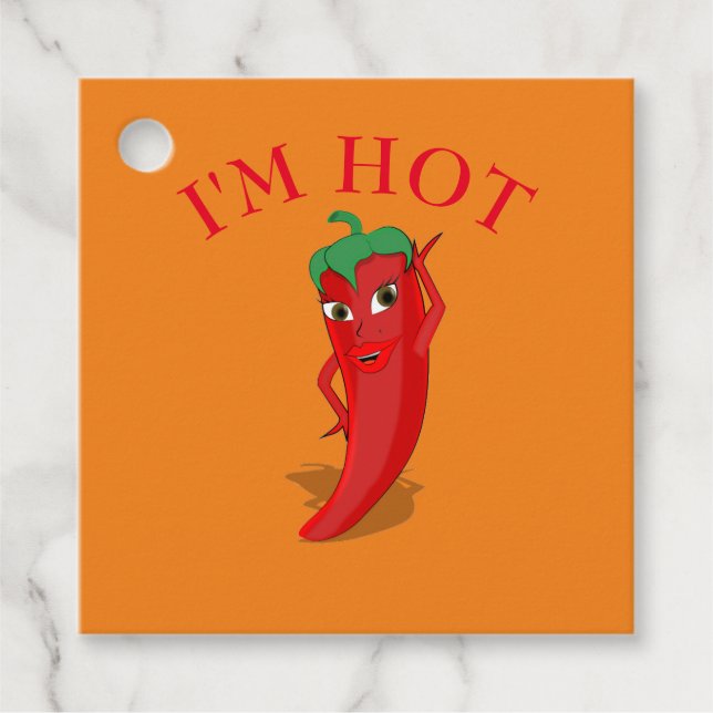 Niedlicher Cartoon Red Hot Pepper Diva Geschenkanhänger (Vorderseite)