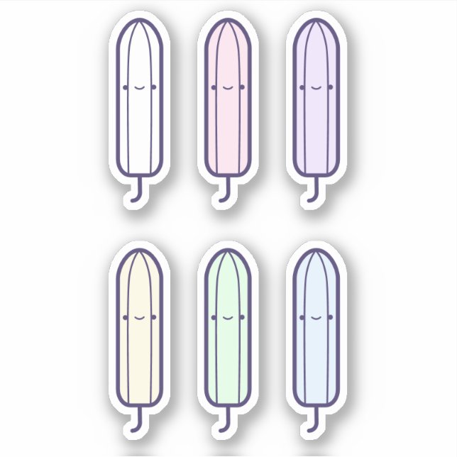 Niedlicher Cartoon Regenbogen Tampons Set Erster Z Aufkleber (Vorderseite)
