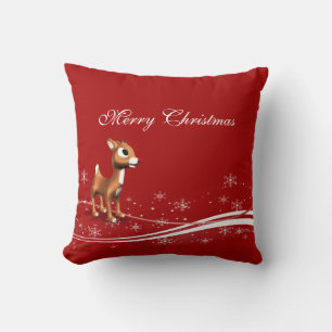 Niedlicher Cartoon Reindeer Weihnachten Kissen