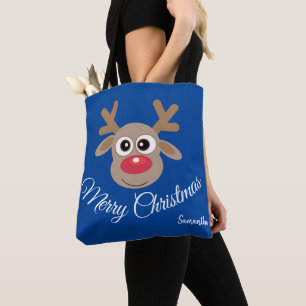 Niedlicher Cartoon Reindeer Weihnachtslustig Blau