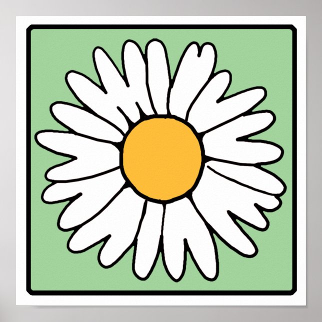 Niedlicher Cartoon Retro Daisy Spring Garden Blume Poster (Vorne)