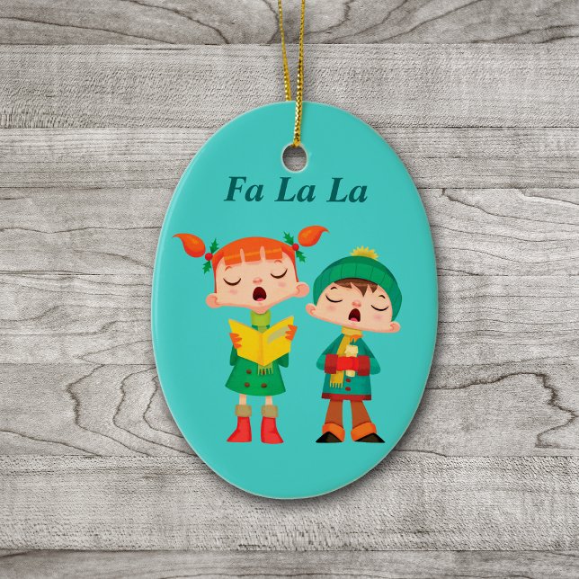 Niedlicher Cartoon Retro Weihnachtslieder Keramikornament (Von Creator hochgeladen)