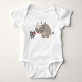 Niedlicher Cartoon Rhino Baby & Big Rhino Baby T - Strampler