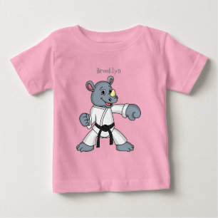 Niedlicher Cartoon Rhino kung fu Cartoon Baby T-shirt